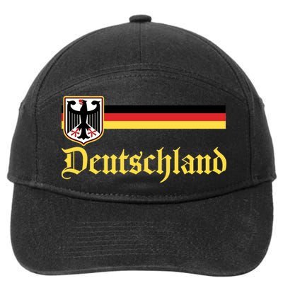 Germany Flag Stripe Logo 7-Panel Snapback Hat