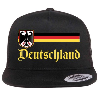 Germany Flag Stripe Logo Flat Bill Trucker Hat