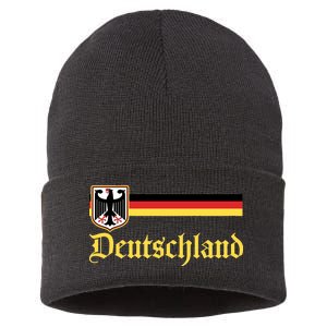 Germany Flag Stripe Logo Sustainable Knit Beanie