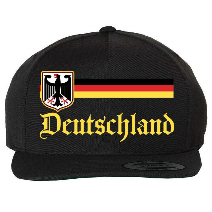 Germany Flag Stripe Logo Wool Snapback Cap