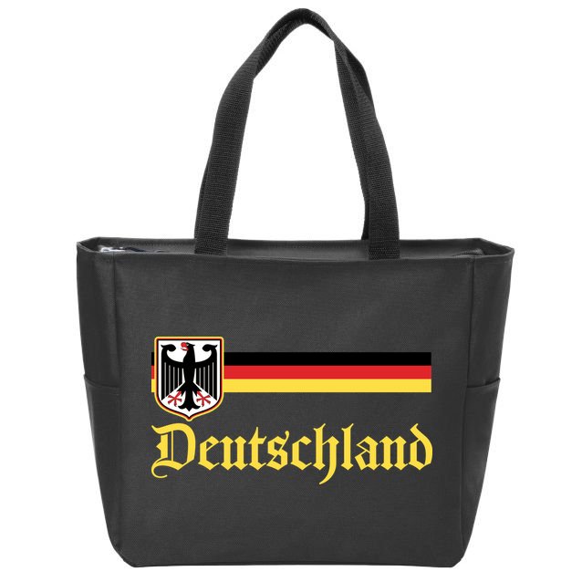 Germany Flag Stripe Logo Zip Tote Bag