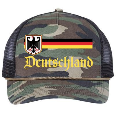 Germany Flag Stripe Logo Retro Rope Trucker Hat Cap