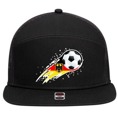 Germany Soccer Insignia Brush Strokes 7 Panel Mesh Trucker Snapback Hat