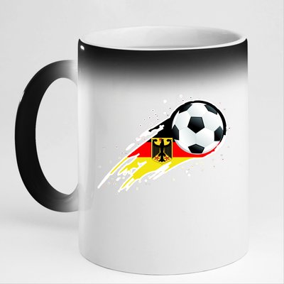 Germany Soccer Insignia Brush Strokes 11oz Black Color Changing Mug