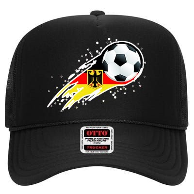 Germany Soccer Insignia Brush Strokes High Crown Mesh Back Trucker Hat