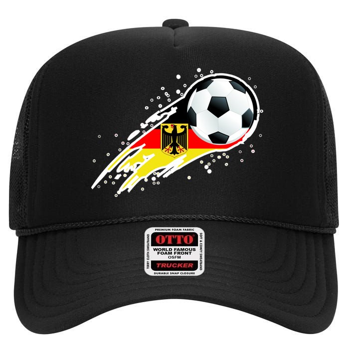 Germany Soccer Insignia Brush Strokes High Crown Mesh Back Trucker Hat