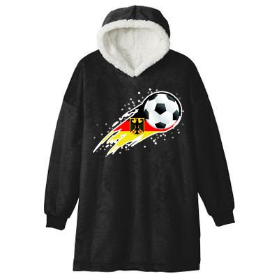 Germany Soccer Insignia Brush Strokes Hooded Wearable Blanket