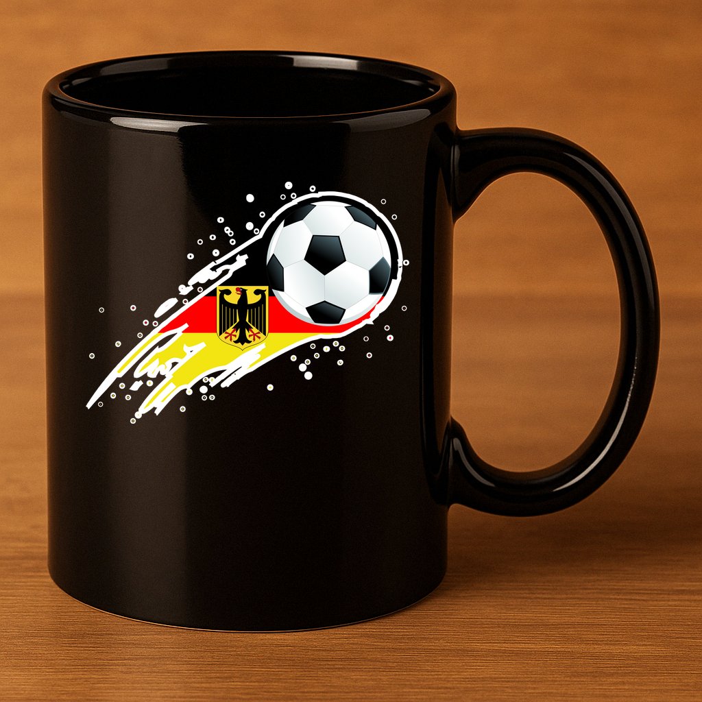 Germany Soccer Insignia Brush Strokes 11oz C Handle Ceramic Mug