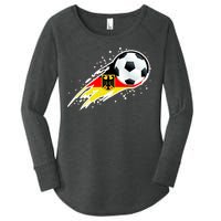 Germany Soccer Insignia Brush Strokes Women's Perfect Tri Tunic Long Sleeve Shirt