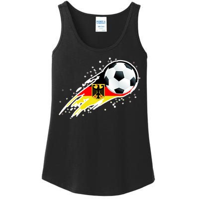 Germany Soccer Insignia Brush Strokes Ladies Essential Tank