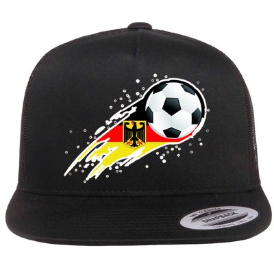 Germany Soccer Insignia Brush Strokes Flat Bill Trucker Hat