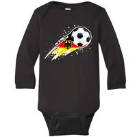 Germany Soccer Insignia Brush Strokes Baby Long Sleeve Bodysuit