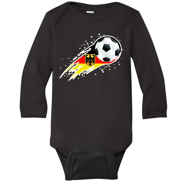 Germany Soccer Insignia Brush Strokes Baby Long Sleeve Bodysuit