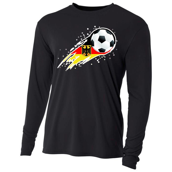 Germany Soccer Insignia Brush Strokes Cooling Performance Long Sleeve Crew