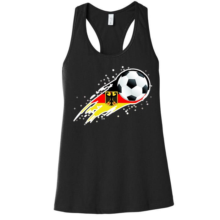 Germany Soccer Insignia Brush Strokes Women's Racerback Tank