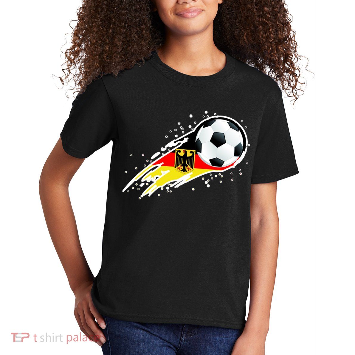 Germany Soccer Insignia Brush Strokes Kids T-Shirt