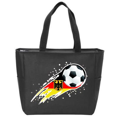 Germany Soccer Insignia Brush Strokes Zip Tote Bag