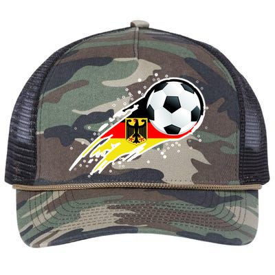 Germany Soccer Insignia Brush Strokes Retro Rope Trucker Hat Cap