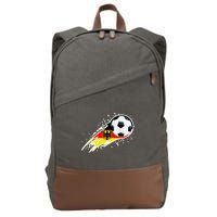 Germany Soccer Insignia Brush Strokes Cotton Canvas Backpack
