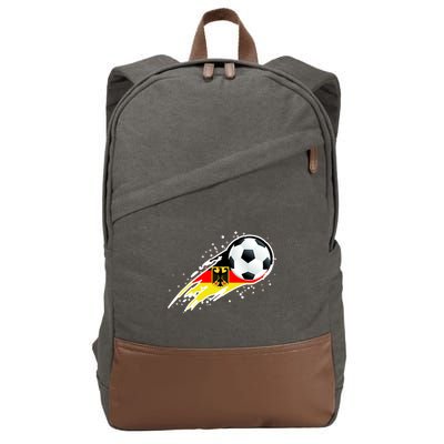 Germany Soccer Insignia Brush Strokes Cotton Canvas Backpack