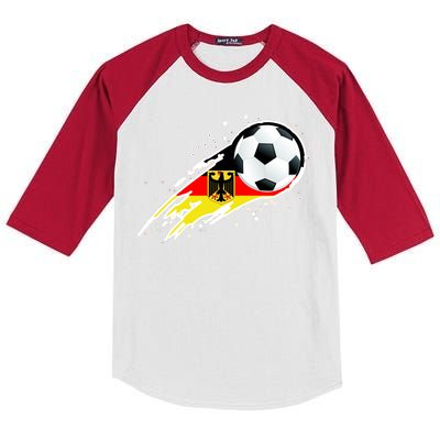 Germany Soccer Insignia Brush Strokes Kids Colorblock Raglan Jersey