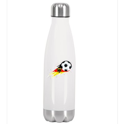 Germany Soccer Insignia Brush Strokes Stainless Steel Insulated Water Bottle