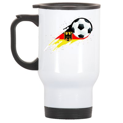 Germany Soccer Insignia Brush Strokes Stainless Steel Travel Mug