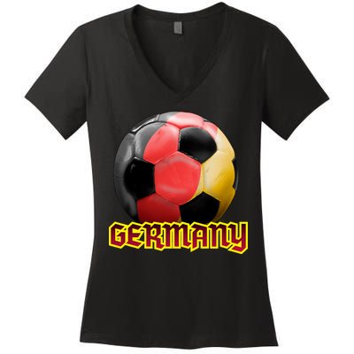 Germany Soccer Logo Women's V-Neck T-Shirt