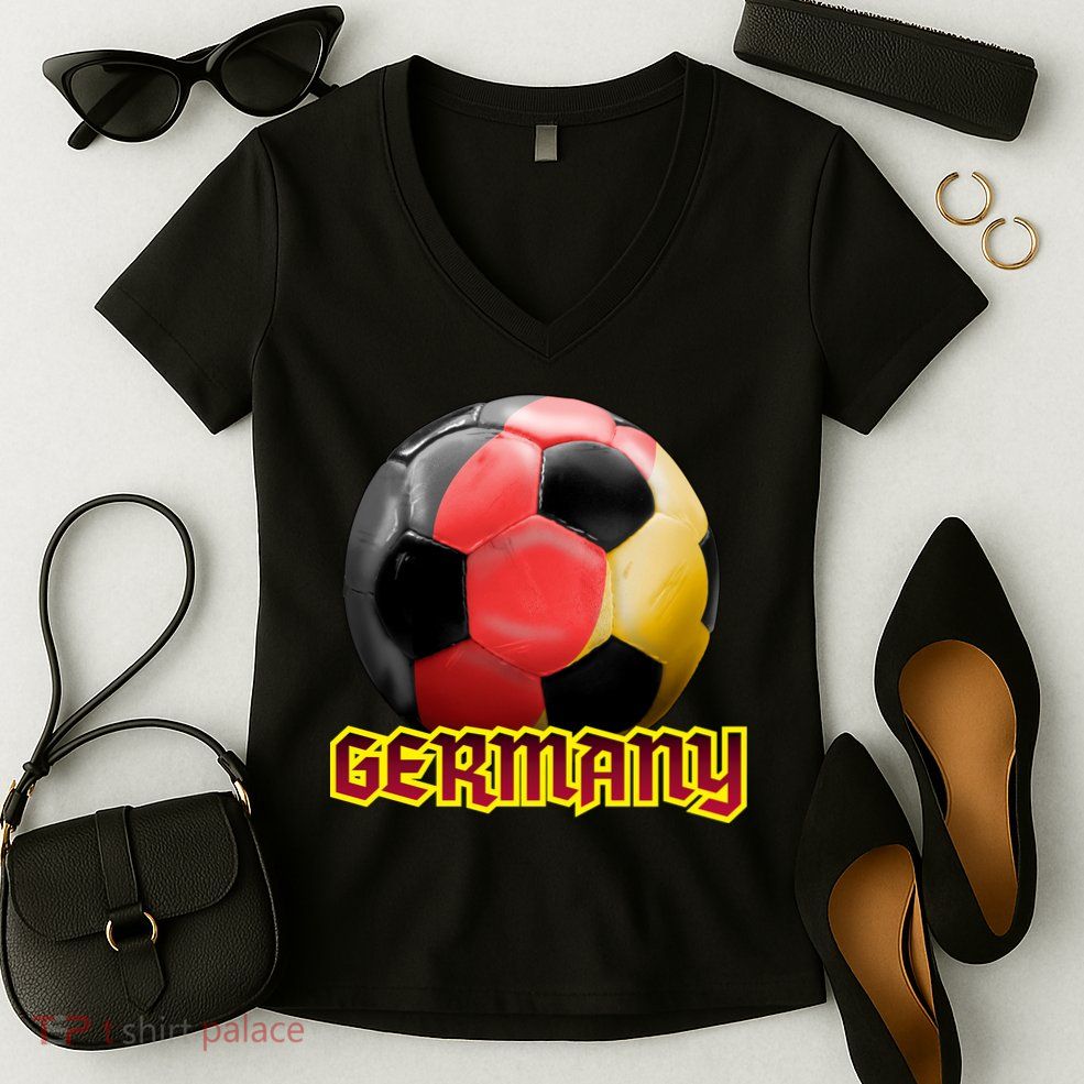 Germany Soccer Logo Women's V-Neck T-Shirt