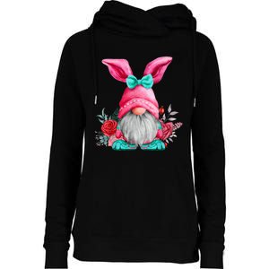 Gnome Easter Spring Gnomes Egg Hunting Womens Funnel Neck Pullover Hood