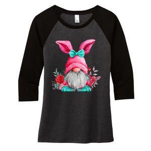 Gnome Easter Spring Gnomes Egg Hunting Women's Tri-Blend 3/4-Sleeve Raglan Shirt