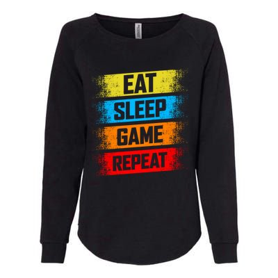 Gaming Eat Sleep Game Repeat Teen Adults Gift Womens California Wash Sweatshirt