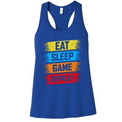 Gaming Eat Sleep Game Repeat Teen Adults Gift Women's Racerback Tank