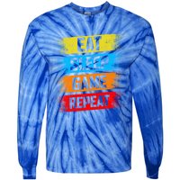 Gaming Eat Sleep Game Repeat Teen Adults Gift Tie-Dye Long Sleeve Shirt