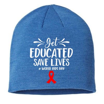 Get Educated Save Lives World Aids Day Gift Sustainable Beanie