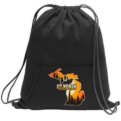 Go Explore State Of Michigan Apparel Up North Hiking Sweatshirt Cinch Pack Bag