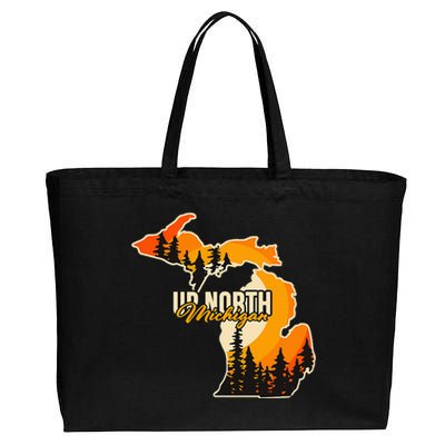 Go Explore State Of Michigan Apparel Up North Hiking Cotton Canvas Jumbo Tote