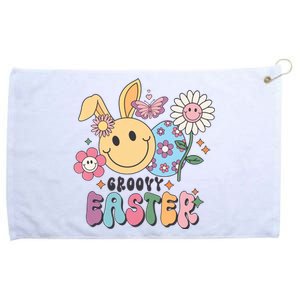 Groovy Easter Smile Flower Bunny Smiling Face Easter Day Gift Idea Grommeted Golf Towel