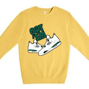 Got Em Smile Matching Oxidized Green 4s Premium Crewneck Sweatshirt