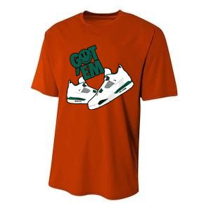 Got Em Smile Matching Oxidized Green 4s Performance Sprint T-Shirt