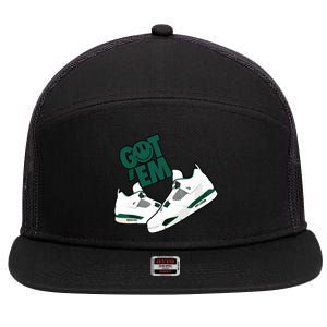 Got Em Smile Matching Oxidized Green 4s 7 Panel Mesh Trucker Snapback Hat