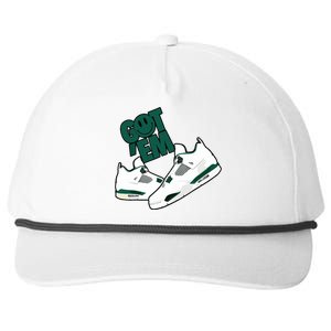 Got Em Smile Matching Oxidized Green 4s Snapback Five-Panel Rope Hat