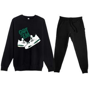 Got Em Smile Matching Oxidized Green 4s Premium Crewneck Sweatsuit Set