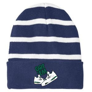 Got Em Smile Matching Oxidized Green 4s Striped Beanie with Solid Band