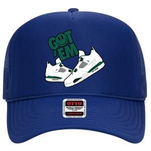 Got Em Smile Matching Oxidized Green 4s High Crown Mesh Back Trucker Hat