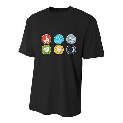 Gloomhaven Elements Symbol Fire Ice Air Earth Light Dark Youth Performance Sprint T-Shirt