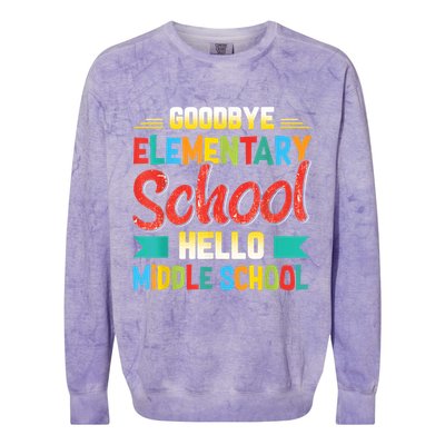 Goodbye Elementary School Hello Middle School Last Day Colorblast Crewneck Sweatshirt