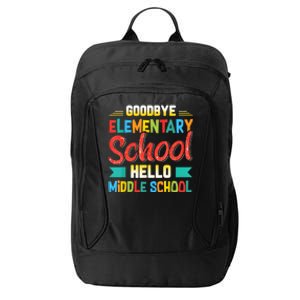 Goodbye Elementary School Hello Middle School Last Day City Backpack