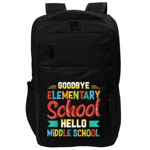 Goodbye Elementary School Hello Middle School Last Day Impact Tech Backpack