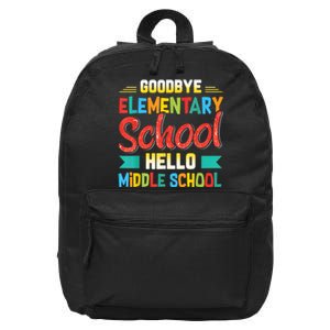 Goodbye Elementary School Hello Middle School Last Day 16 in Basic Backpack